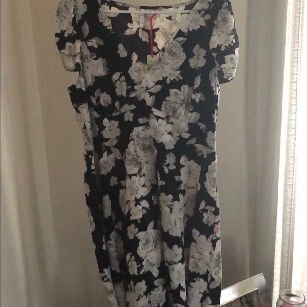 Floral Black Dress